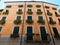 Window and doors of the old city building. Italy Vicenza