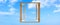 Window frame wooden open sky panoramic