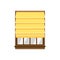 Window frame with yellow textile Roman blinds flat vector illustration isolated.