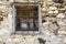 Window with geometries and stones