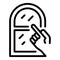 Window hand show icon, outline style