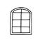 Window icon sketch stained glass architectural design. isolated