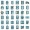 Window installation icons set vector flat