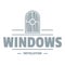 Window installation logo, gray monochrome style