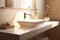 window interior sunlight bathroom design modern house faucet luxury counter sink. Generative AI.