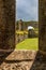 Window niche in an old monastery ruins