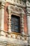 Window of an old Russian church in the central part of Russia in the Lipetsk region in the village of Berezovka.