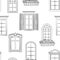 Window pattern. Different architectural style of windows doodle