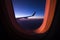 Window plane wiew, with mountains on the background in the region of Cancun in MÃ©xico