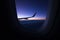 Window plane wiew, with mountains on the background in the region of Cancun in MÃ©xico