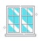 Window related color line vector icon, illustration