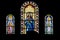 Window of religious stained glass in image Jesus