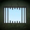 Window with sawn off bars in a prison cell. Jail break. Stock ve