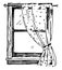 Window, similar mechanism,  vintage engraving