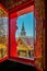 Window of Thai tradional pagoda
