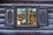 Window of a traditional Norwegian hut