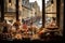 window view of a charming french pastry shop