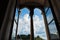 Window with a view inside Priori palace in Volterra, which is the oldest city council hall in Tuscany