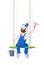 Window washer. Cleaning service. Cartoon character.