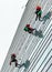 Window washers on a high-rise building