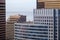 Window washers on roof of highrise