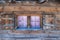 Window of a wodden hut in Austria