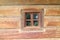 Window in wooden house in open-air folk museum in Uzhhorod