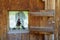 Window of wooden house at Selva di Cadore, Dolomites