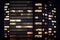 Windows apartment building at night. AI Generated