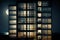 Windows apartment building at night. AI Generated
