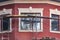 Windows of the apartment house at construction time