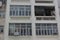 Windows and balconies many residential apartment