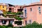 Windows and balconies of residential house complex of Porto Cervo