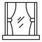 Windows curtains icon, outline style