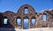 Windows and door to the Sea and the Aegean Sea sky in the Cycladic Islands. Greece