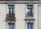 Windows and French Balconies of an Old Building Located in Nyon, Switzerland