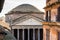 Windows of historical building and view of Pantheon