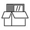 Windows installation box icon, outline style