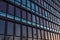 windows in a modern house. Exterior view of Finnish offices in Glass and metal buildings.