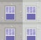 Windows outside gray building vector design