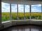 Windows overlooking the field of sunflowers