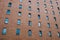 Windows on residential building facade  apartment house