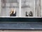Windowsill in Saint Elisabeth Beguinage in Kortrijk (Belgium) with figurines of nuns