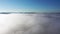 Windpower turbines in the fog in County Donegal - Ireland