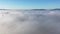 Windpower turbines in the fog in County Donegal - Ireland