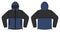 Windproof hooded jacket  parka vector illustration / black & blue