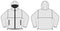 Windproof hooded jacket  parka vector illustration / white