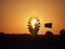 Windpump in the Cape at sunset, South Africa