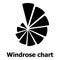 Windrose chart icon, simple style.