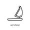 Windsail icon. Trendy modern flat linear vector Windsail icon on